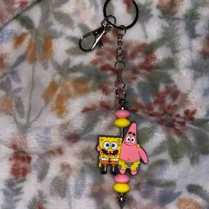 SpongeBob and Patrick Keychain - Pink and Yellow